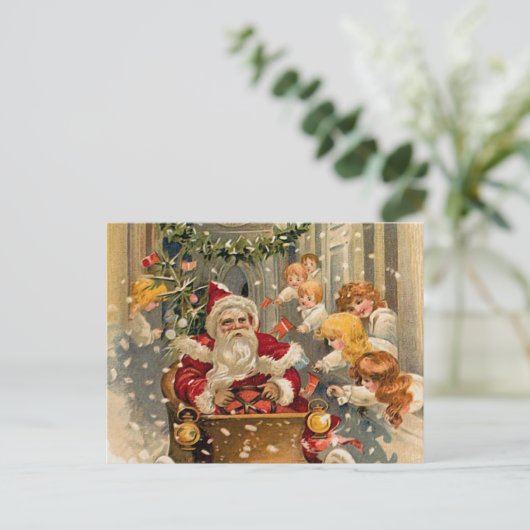 真夜中ドライブヴィンテージのクリスマスカード シーズンポストカード (スタンド正面)