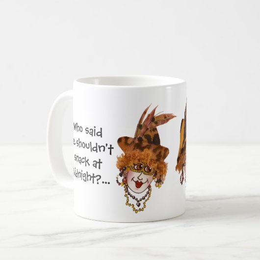 真夜中ユーモアのあるのスナック コーヒーマグカップ (正面左)