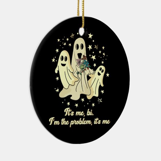 真夜中幽霊私こんにちは私が問題だ セラミックオーナメント (右)