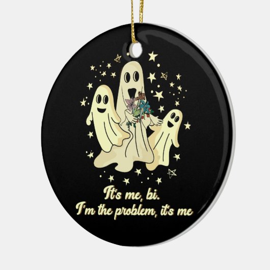 真夜中幽霊私こんにちは私が問題だ セラミックオーナメント (左)