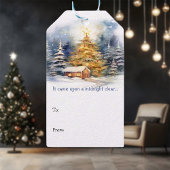 真夜中来の聖降誕祭の贈り澄ん物のラベルに ギフトタグ