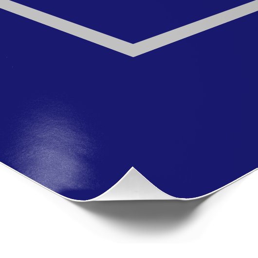 真夜中無地のの青い正方形の三角形 ポスター (コーナー)