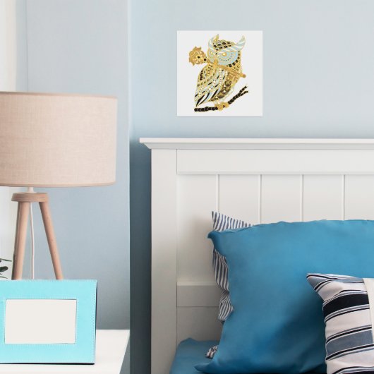 真夜中素晴らし角フクロウ 箔ポスター (インサイチュ (寝室))