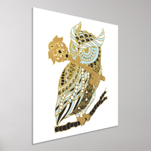 真夜中素晴らし角フクロウ 箔ポスター (レイダウン)