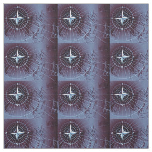 真夜中航海ののコンパス帆船 ファブリック