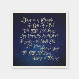 真夜中遠くに青のマンガの聖降誕祭キャロル スタンダードカクテルナプキン