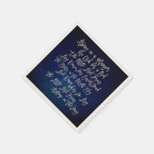 真夜中遠くに青のマンガの聖降誕祭キャロル スタンダードカクテルナプキン (角)