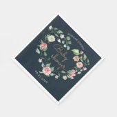 真夜中開花ベビーシャワーモノグラム スタンダードランチョンナプキン (角)