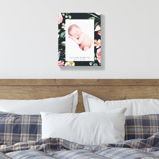 真夜中開花赤面フローラ写真ベビー キャンバスプリント (インサイチュ (寝室))