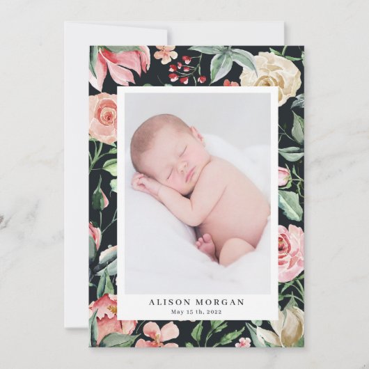 真夜中開花赤面フローラ誕生発表 招待状 (正面)