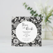 真夜中開花：暗いフローラ結婚式招待状 招待状 (スタンド正面)