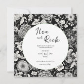 真夜中開花：暗いフローラ結婚式招待状 招待状 (正面)