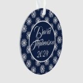 真夜中霜の降りたの青空の雪 オーナメント (正面)