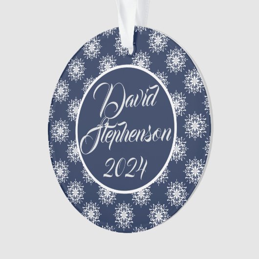 真夜中霜の降りたの青空の雪 オーナメント (正面)