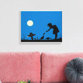 真夜中食べ物を与えの鵞鳥 キャンバスプリント (インサイチュ (リビング))