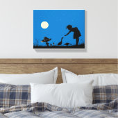 真夜中食べ物を与えの鵞鳥 キャンバスプリント (インサイチュ (寝室))