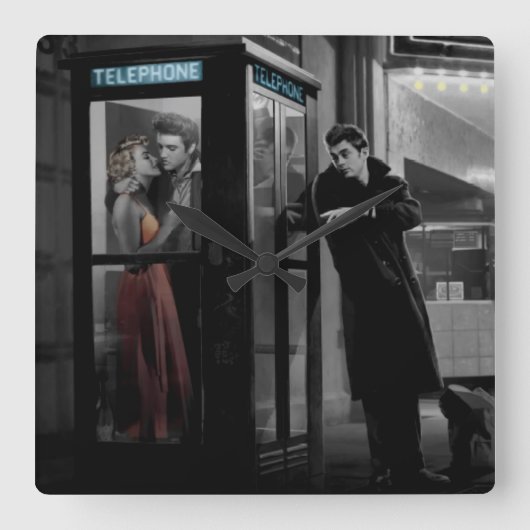 真夜中 スクエア壁時計 (正面)