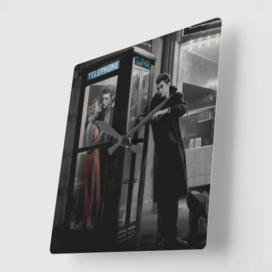 真夜中 スクエア壁時計 (傾斜)