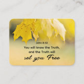 「真実があなたを自由にしてくれる」ヨハネ 8:32 聖書の言葉 ビジネスカード (正面)