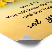 「真実があなたを自由にしてくれる」ヨハネ 8:32 聖書の言葉 ビジネスカード ポスター (角)