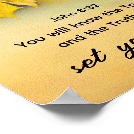 「真実があなたを自由にしてくれる」ヨハネ 8:32 聖書の言葉 ビジネスカード ポスター (角)