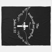 真実があなたを解放するヨハネ8:32 フリースブランケット (正面(横))