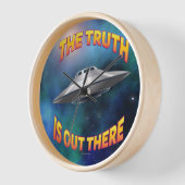 真実が出ている – ソーサー飛んでいるUFO銀河系 壁時計 (傾斜)