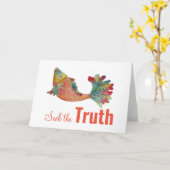 真実のグリーティングカー空白のドを求める カード (黄色い花)