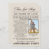 真実のラブストーリー 60周年パーティーの写真 招待状 (正面/裏面)