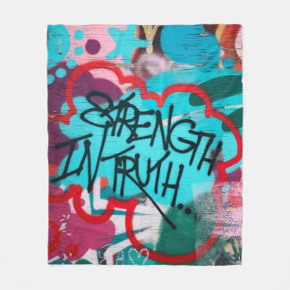 真実の強さ落書き フリースブランケット
