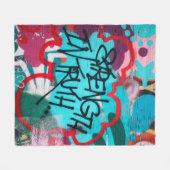 真実の強さ落書き フリースブランケット (正面(横))