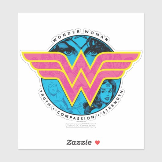 真実の思いやりの強さ疑問に思漫画女性のロゴ シール (シート)