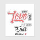 真実の愛の物語は決して終わらない - ロマンチックステッカー シール (シート)