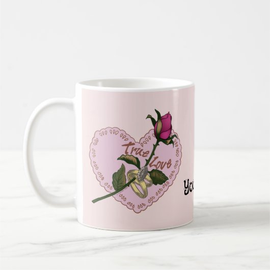 真実の愛バラの結婚式マグカップ コーヒーマグカップ (左)