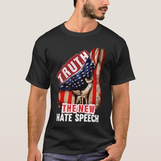 真実の新しいヘイトスピーチ政治的公正さ米国 Tシャツ (正面)