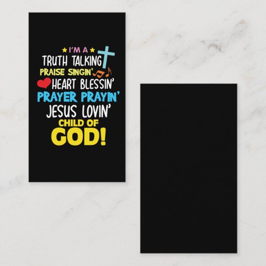 真実の賞賛の天恵は神のクリスチャンの子供を祈ります 名刺 (正面/裏面)