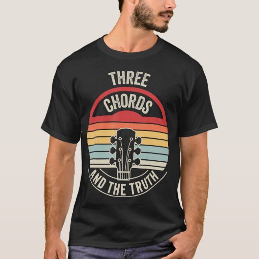 真実の3コードとギター音楽 Tシャツ (正面)