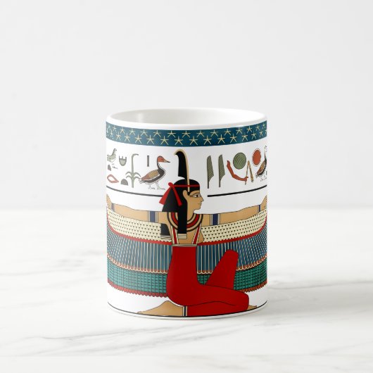 真実のMa'atの飛んだエジプトの女神 コーヒーマグカップ (中央)