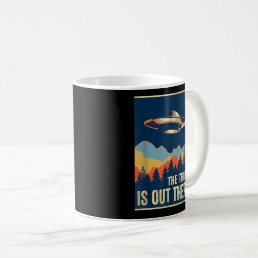 真実はそこにあるTシャツエリア51エイリアンUFO コーヒーマグカップ (正面右)