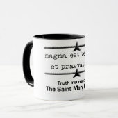 真実は強大、コーヒー・マグ勝ちます マグカップ (正面左)