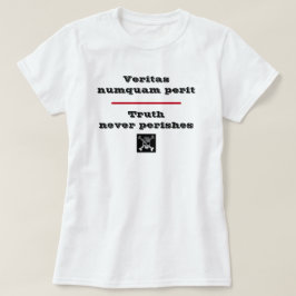 真実は決してVERITAS Numquam Perit Tシャツを滅ぼさない Tシャツ