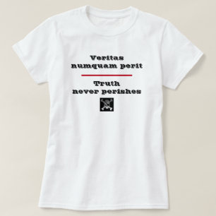 真実は決してVERITAS Numquam Perit Tシャツを滅ぼさない Tシャツ