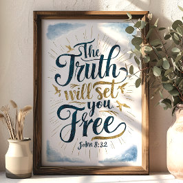 真実は、あなたを解放するジョン8:32アート ポスター