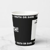 真実または敢えてビールポンパーティーゲーム真実ブラック 紙コップ (左)