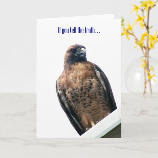 真実を伝えるホーク写真の挨拶 カード (黄色い花)