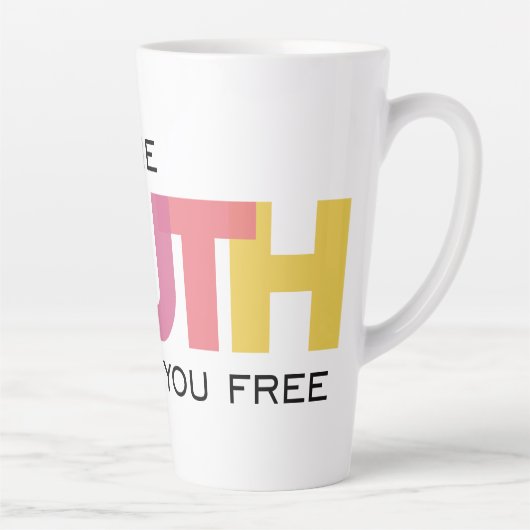 真実を信じれば自由になる カフェラテマグ (右)