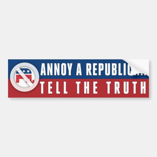 真実を話すと共和党が困る バンパーステッカー (正面)