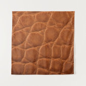 真実在のタン褐色アリゲーターレザーの風合い タペストリー (正面)