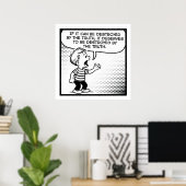 真実対検閲レトロ漫画哲学引用文 ポスター (ホームオフィス)