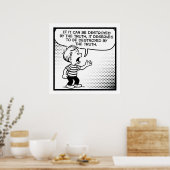 真実対検閲レトロ漫画哲学引用文 ポスター (キッチン)